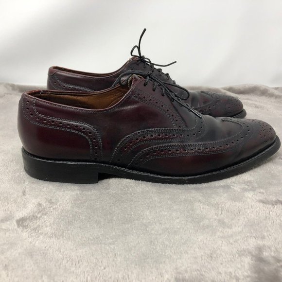 Allen Edmonds Lloyd Wingtip Oxford Brogue Merlot Shoes Men's 8.5 C - Picture 1 of 12